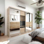 Mirror 239 cm Tv-s tolóajtós gardrób /DNY/