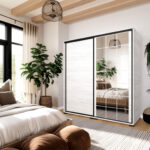 Omaha 200cm tolóajtós gardrób 1 tükrös ajtóval/ DNY /