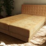 Tűzött fejvéges, pillangó, 160 cm táskarugós franciaágy / Vecsési mintadarab /