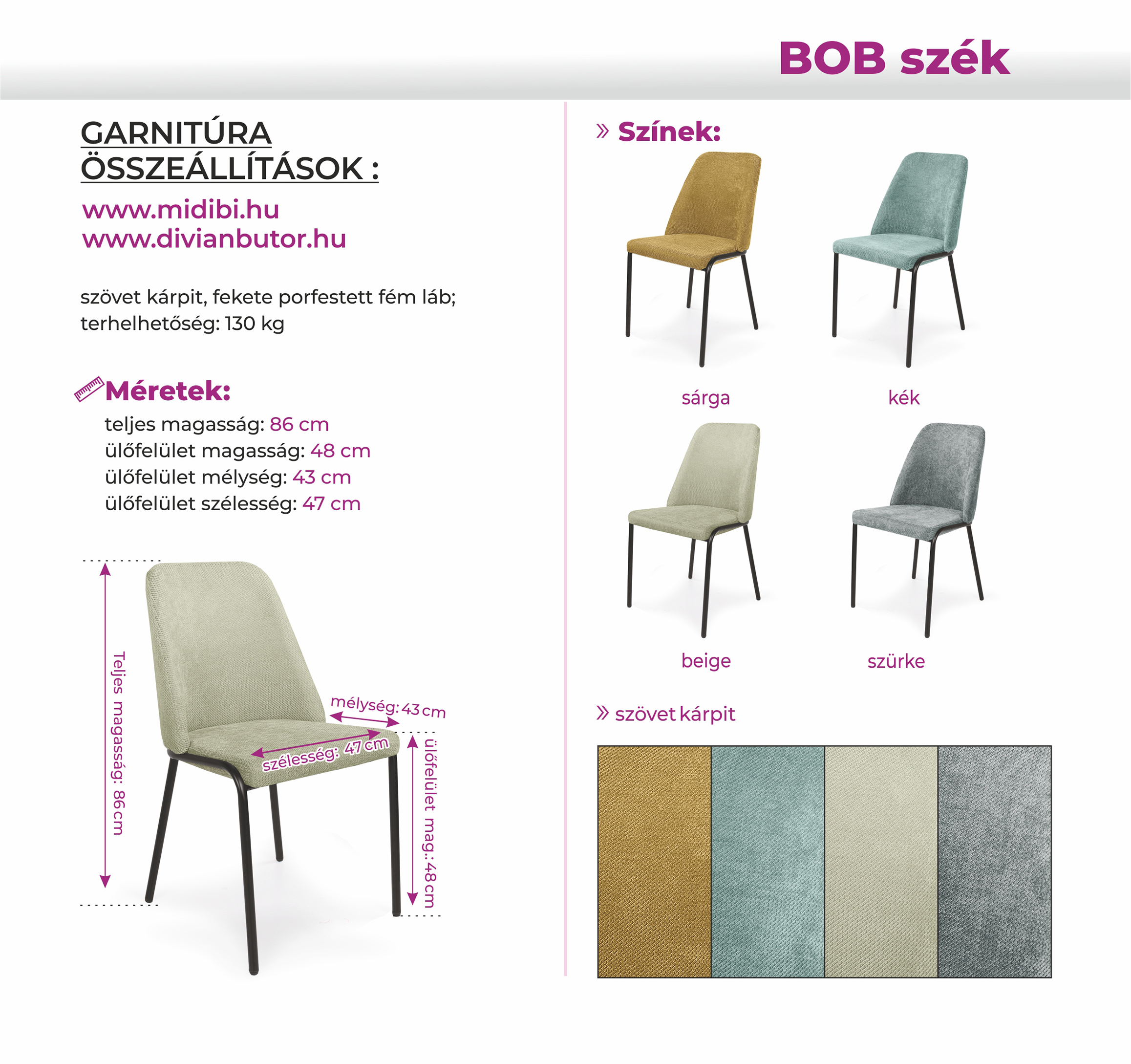 Bob-szek-meretrajz