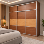 Tolóajtós gardrób Lux kivitel  239 cm széles - magasítóval / mintadarab/